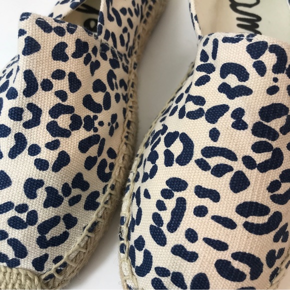 Sam Edelman Leopard Print Verona Espadrilles Dark Blue Tan Beige Womens Size 7.5 - Picture 11 of 13